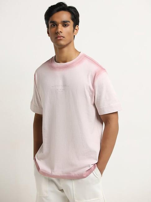 studiofit by westside light pink text design relaxed-fit t-shirt