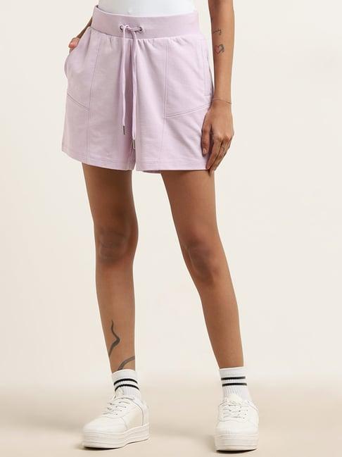 studiofit by westside lilac mid-rise shorts