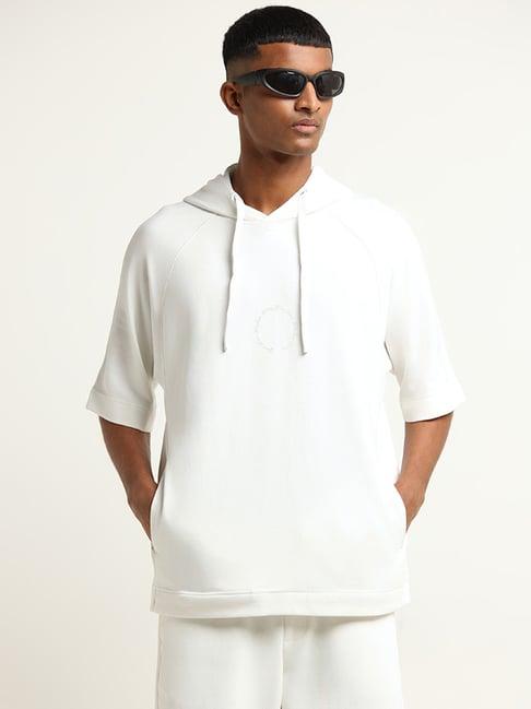 studiofit by westside off-white printed hoodie t-shirt