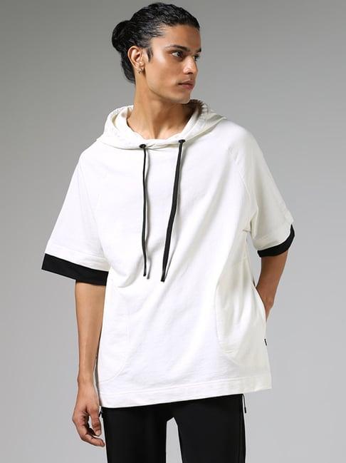 studiofit by westside off white relaxed fit hoodie pullover