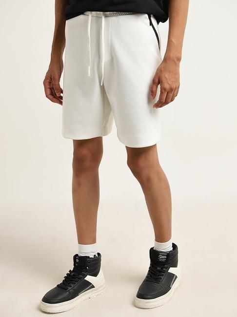 studiofit by westside off-white relaxed-fit mid-rise shorts