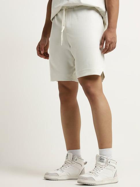 studiofit by westside white relaxed-fit mid-rise shorts