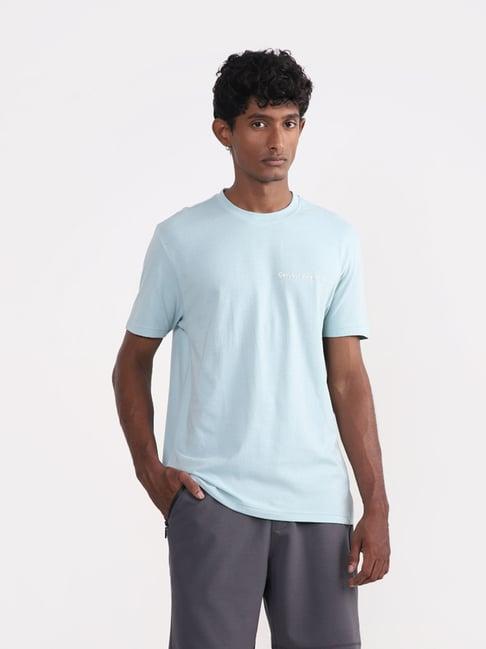 studiofit mens by westside solid teal slim fit t-shirt