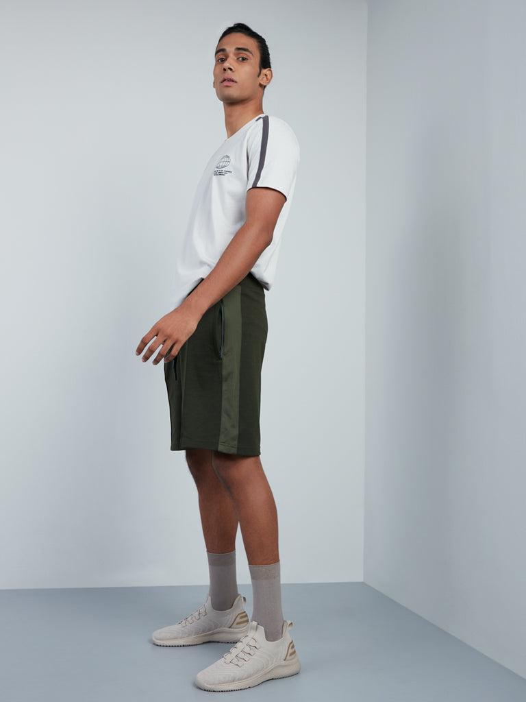 studiofit olive seam detail shorts