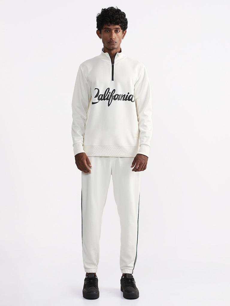 studiofit solid off white relaxed fit jacket