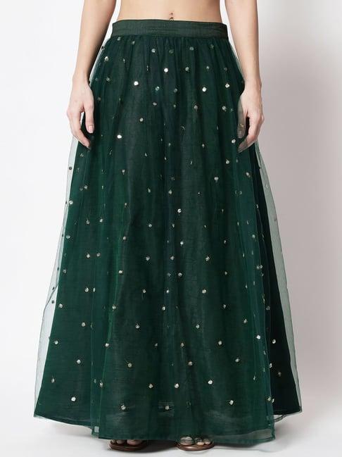studiorasa green embroidered skirt