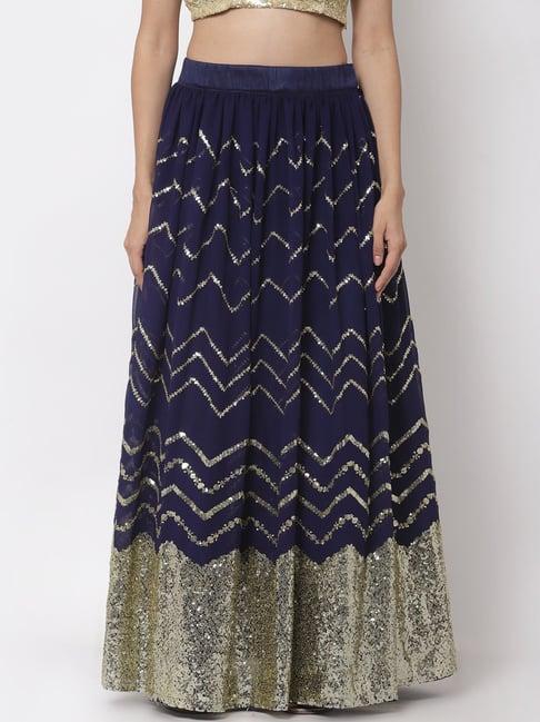 studiorasa navy embroidered skirt