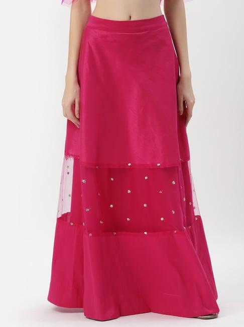 studiorasa pink embroidered skirt