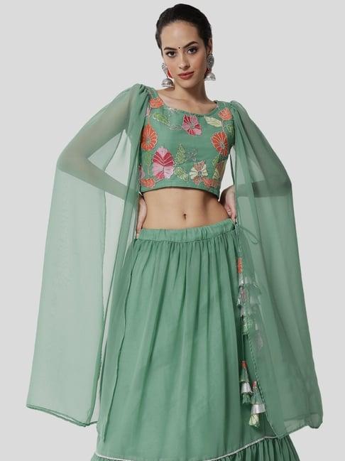 studiorasa sea green embroidered choli