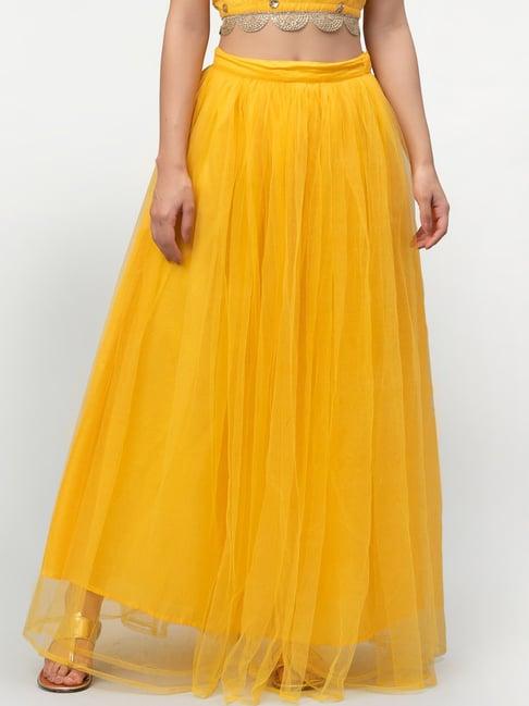 studiorasa yellow plain skirt