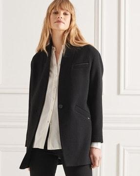 studios wool town coat with welt pockets
