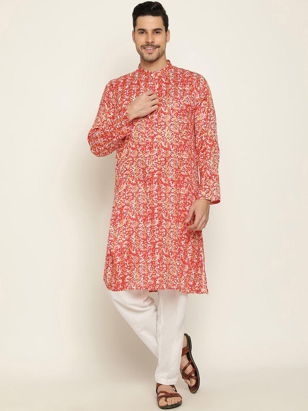 stuffie land ethnic motifs printed regular pure cotton kurta with pyjamas