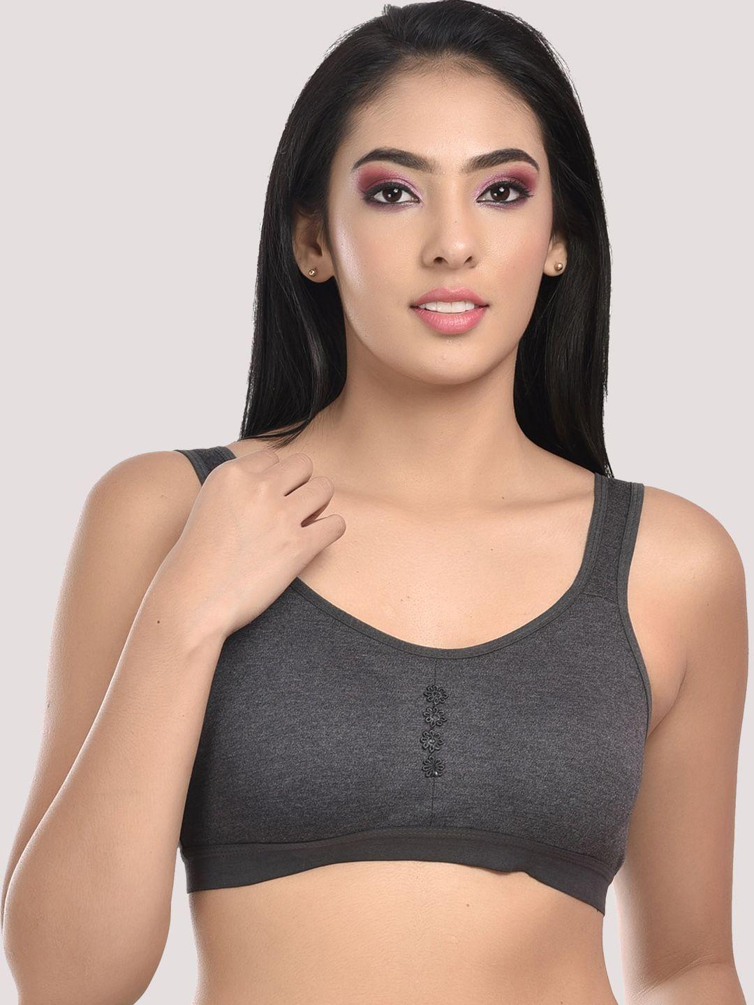 styfun charcoal non-padded & non-wired seamless bra