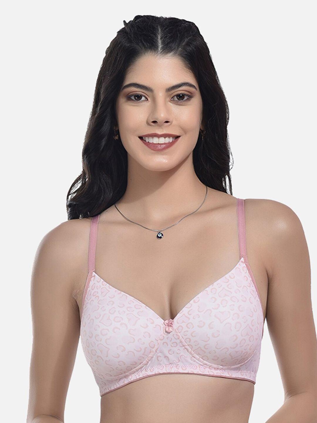 styfun conversational print full coverage all day comfort super support cotton t-shirt bra