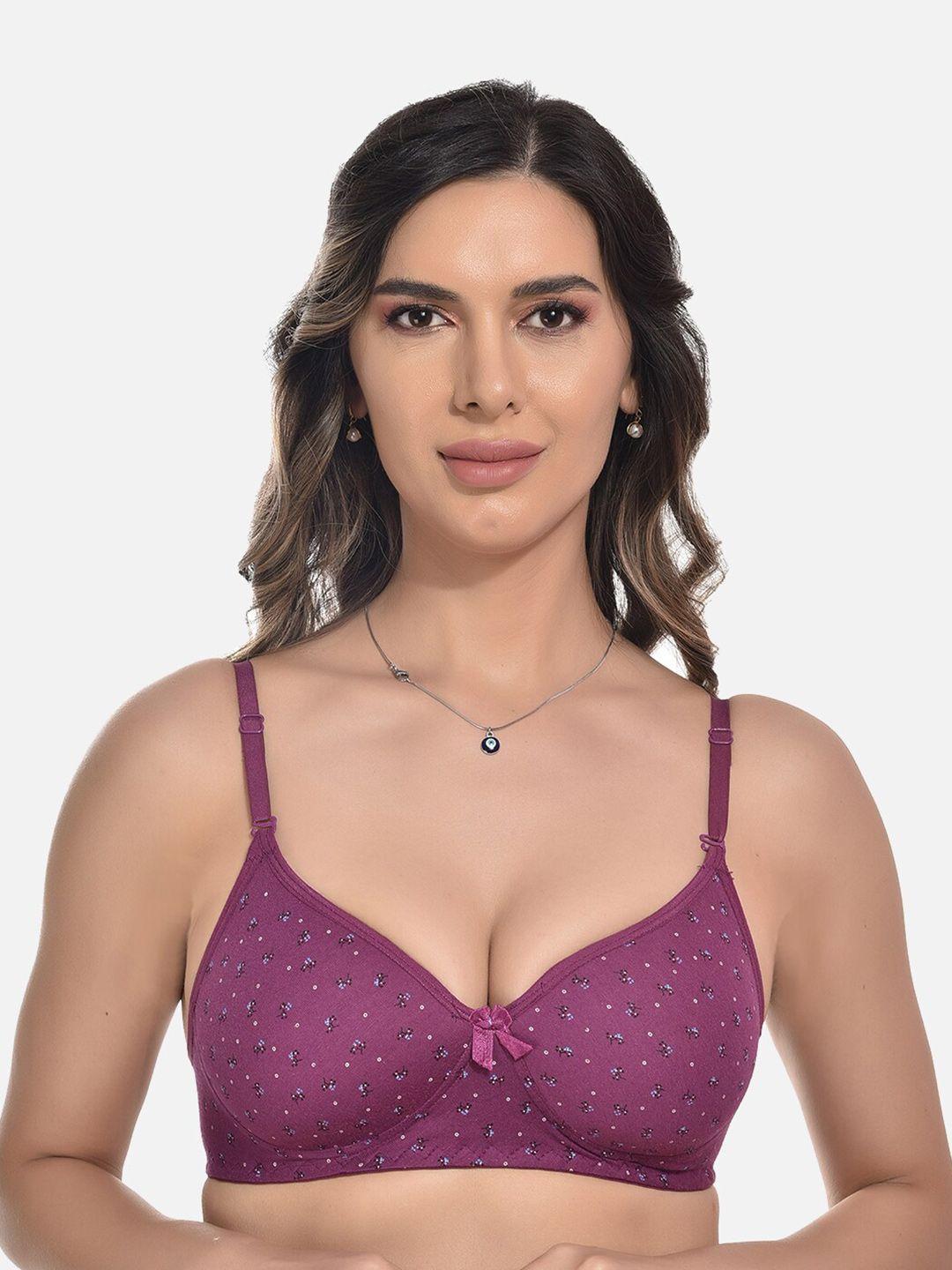 styfun floral printed bra full coverage lightly padded