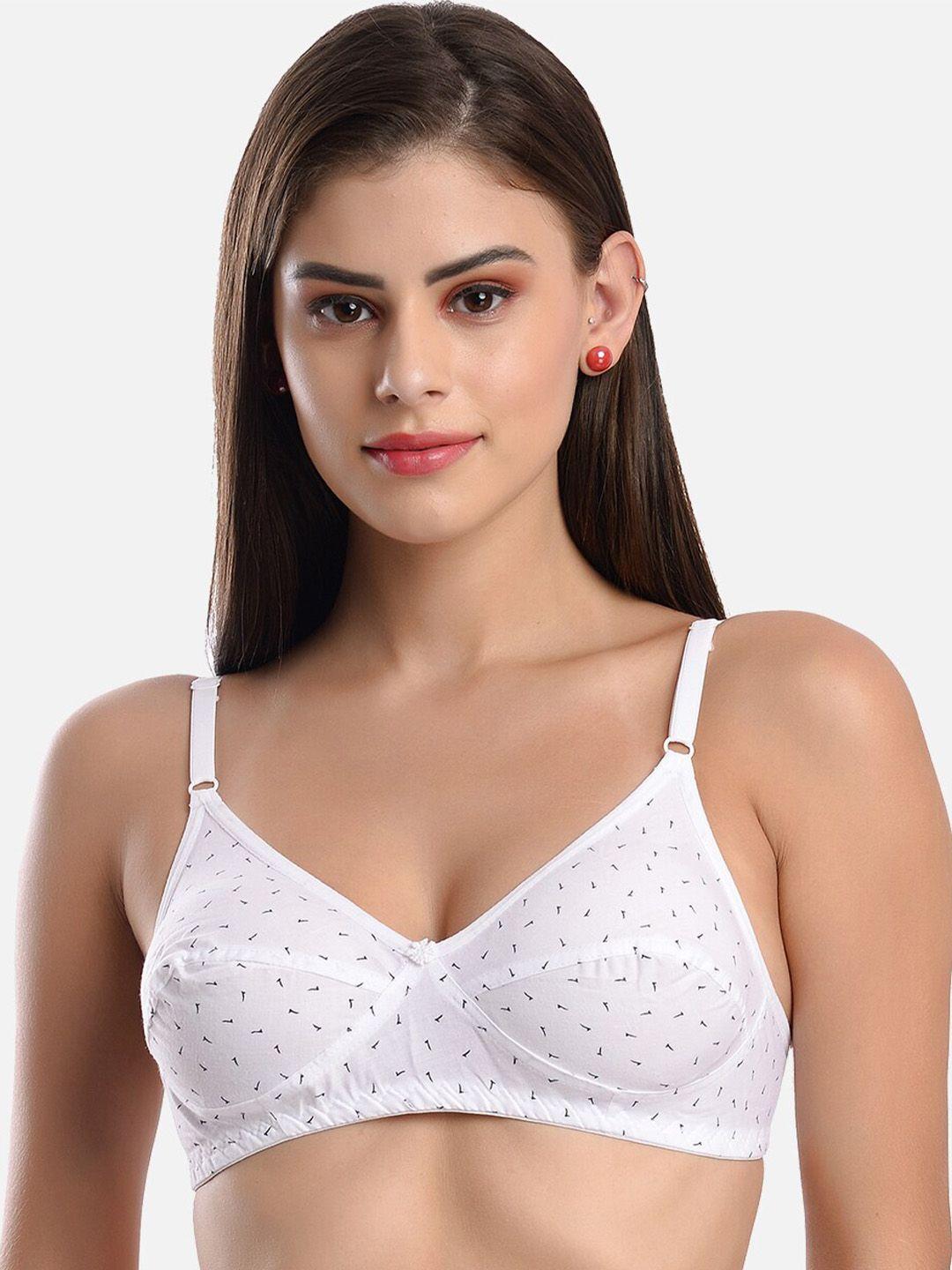 styfun micro ditsy printed non-padded dry fit everyday bra with all day comfort