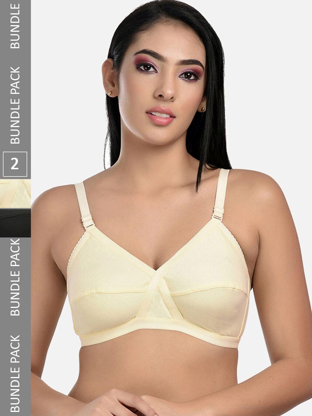 styfun pack of 2 full coverage all day comfort dry fit cotton everyday bra