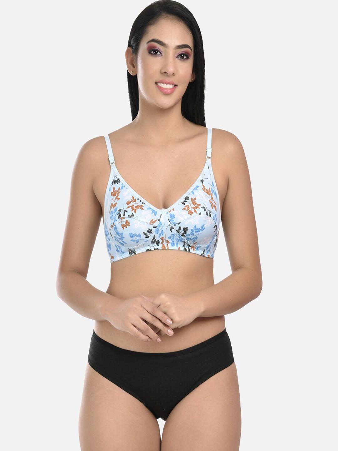 styfun women blue & black printed lingerie set