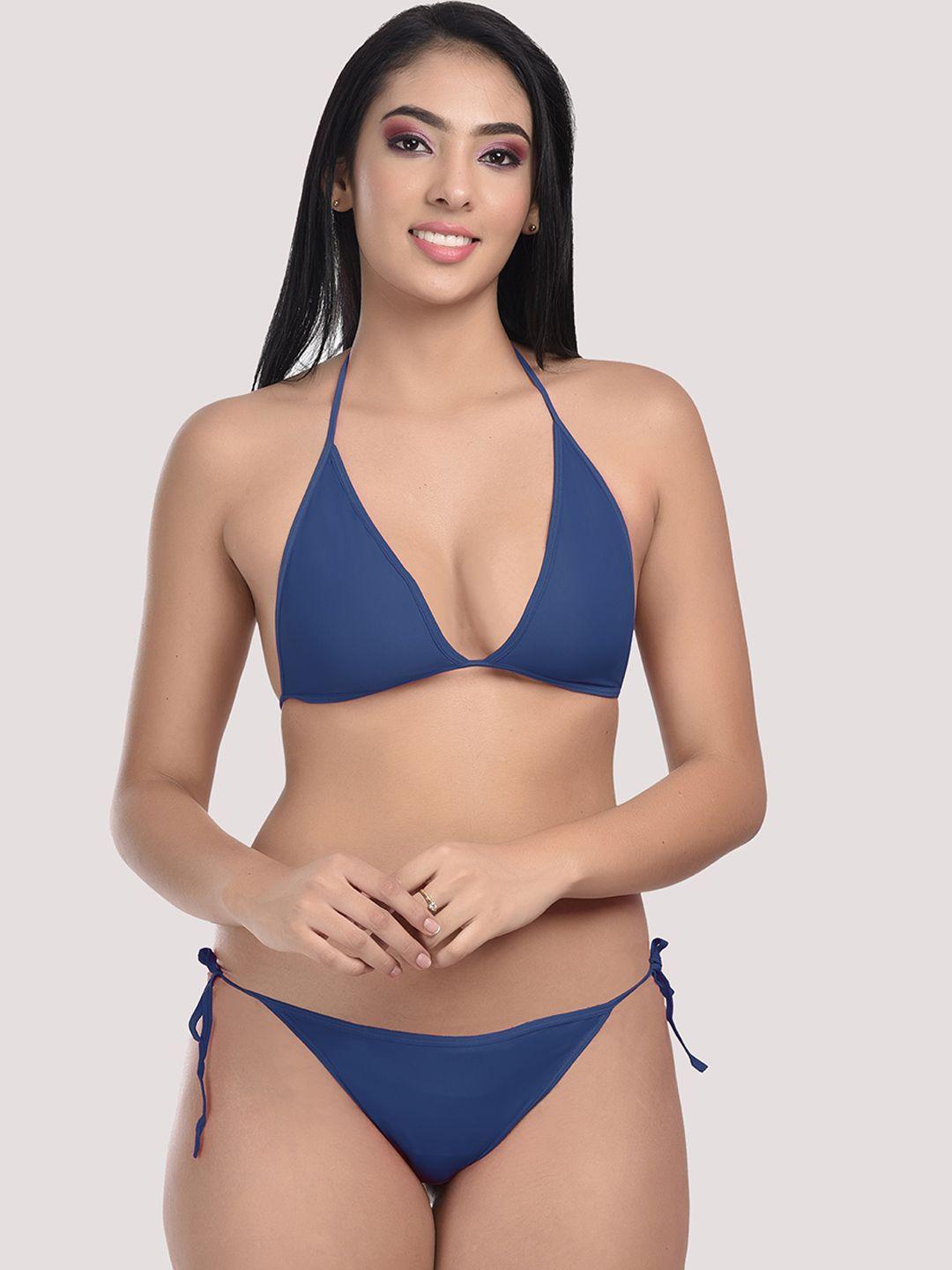 styfun women navy-blue solid lingerie set s_satin_packof1_navy_bwomen solid lingerie set