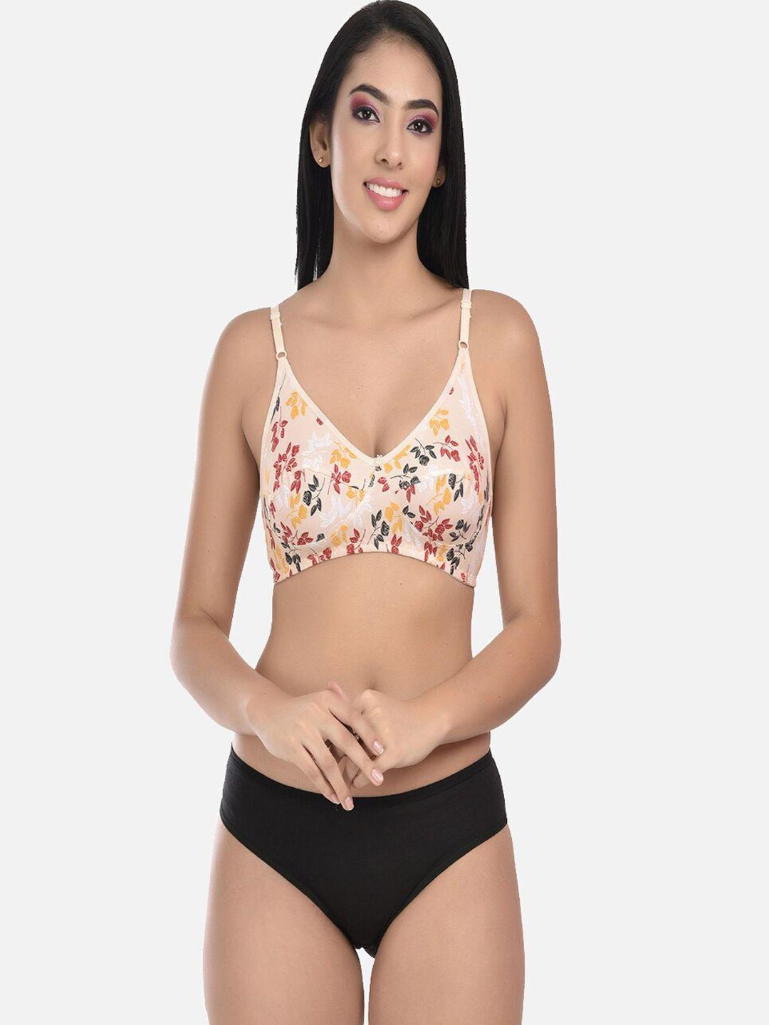 styfun women yellow & black printed lingerie set