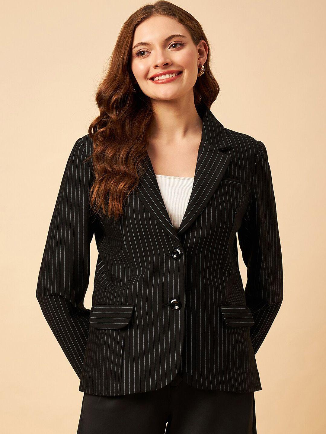 style blush striped tailored fit single-breasted formal blazer