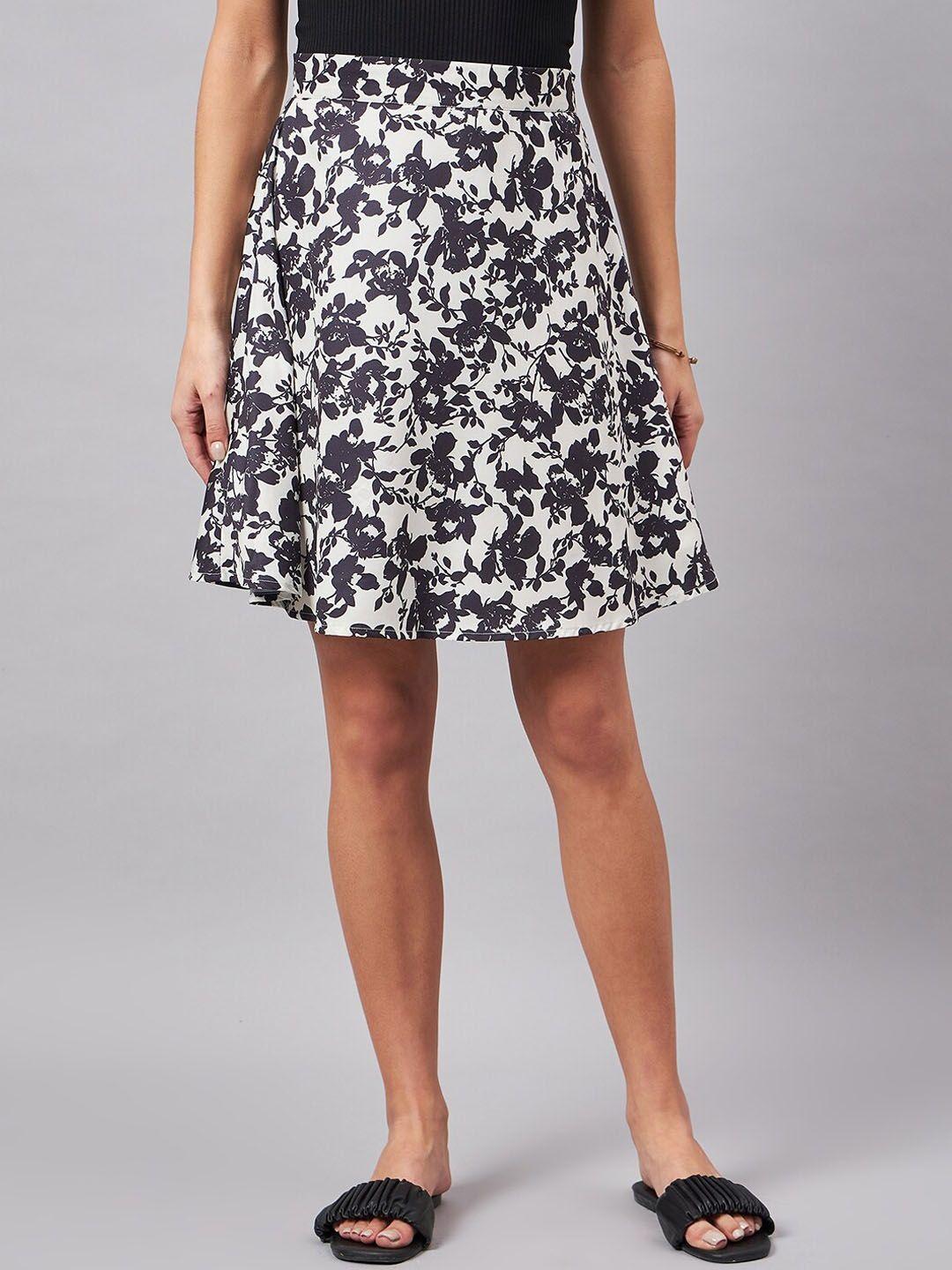 style quotient floral printed flared mini skirts