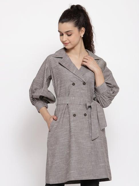 style quotient grey  trench coat