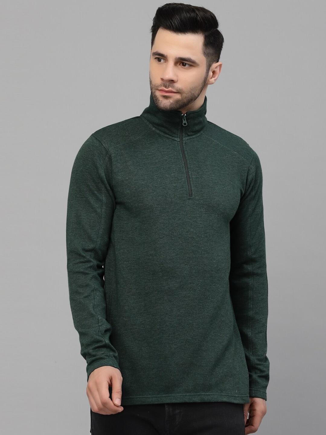 style quotient men green cotton sweatshirt