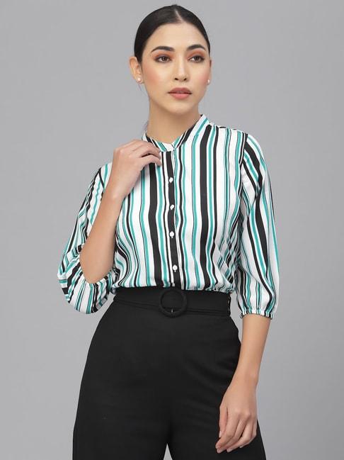 style quotient multicolor striped formal shirt