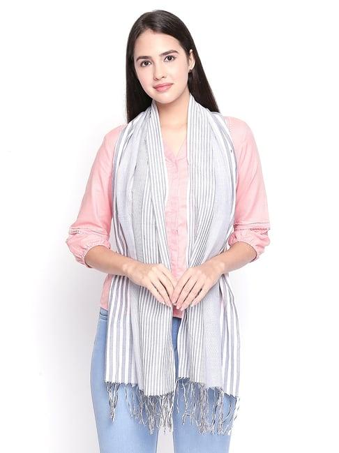 style quotient navy & white striped scarves
