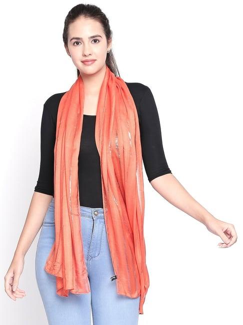 style quotient orange striped scarves