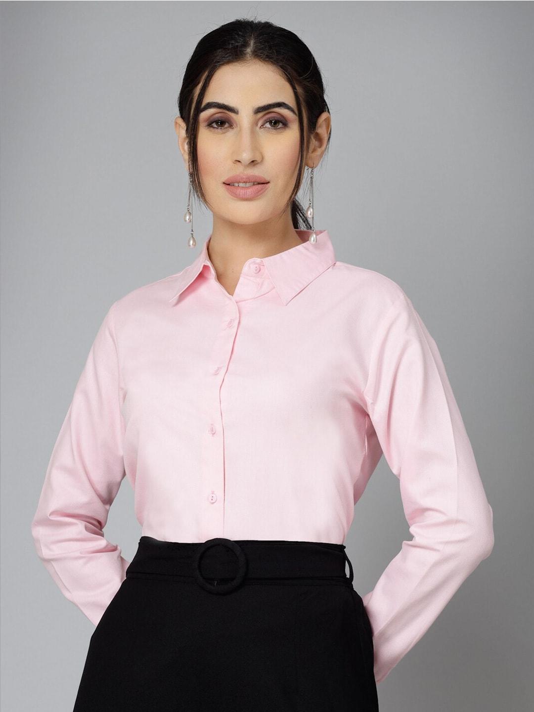 style quotient pink chest pockets smart regular fit formal shirt