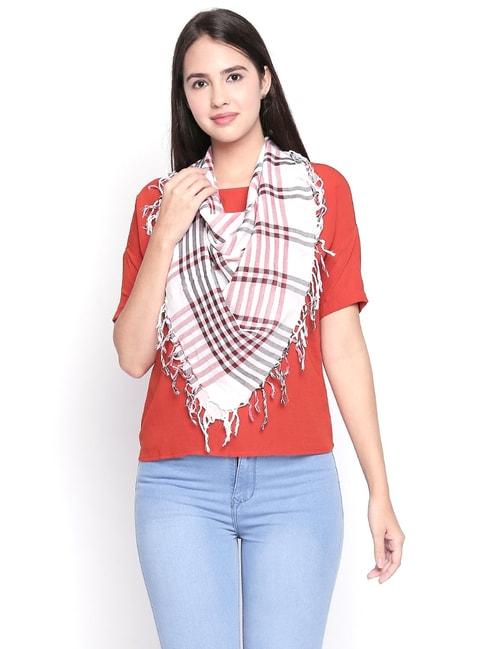 style quotient red & black checks scarves