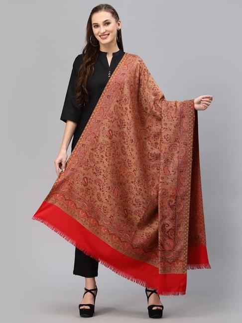 style quotient red printed shawl