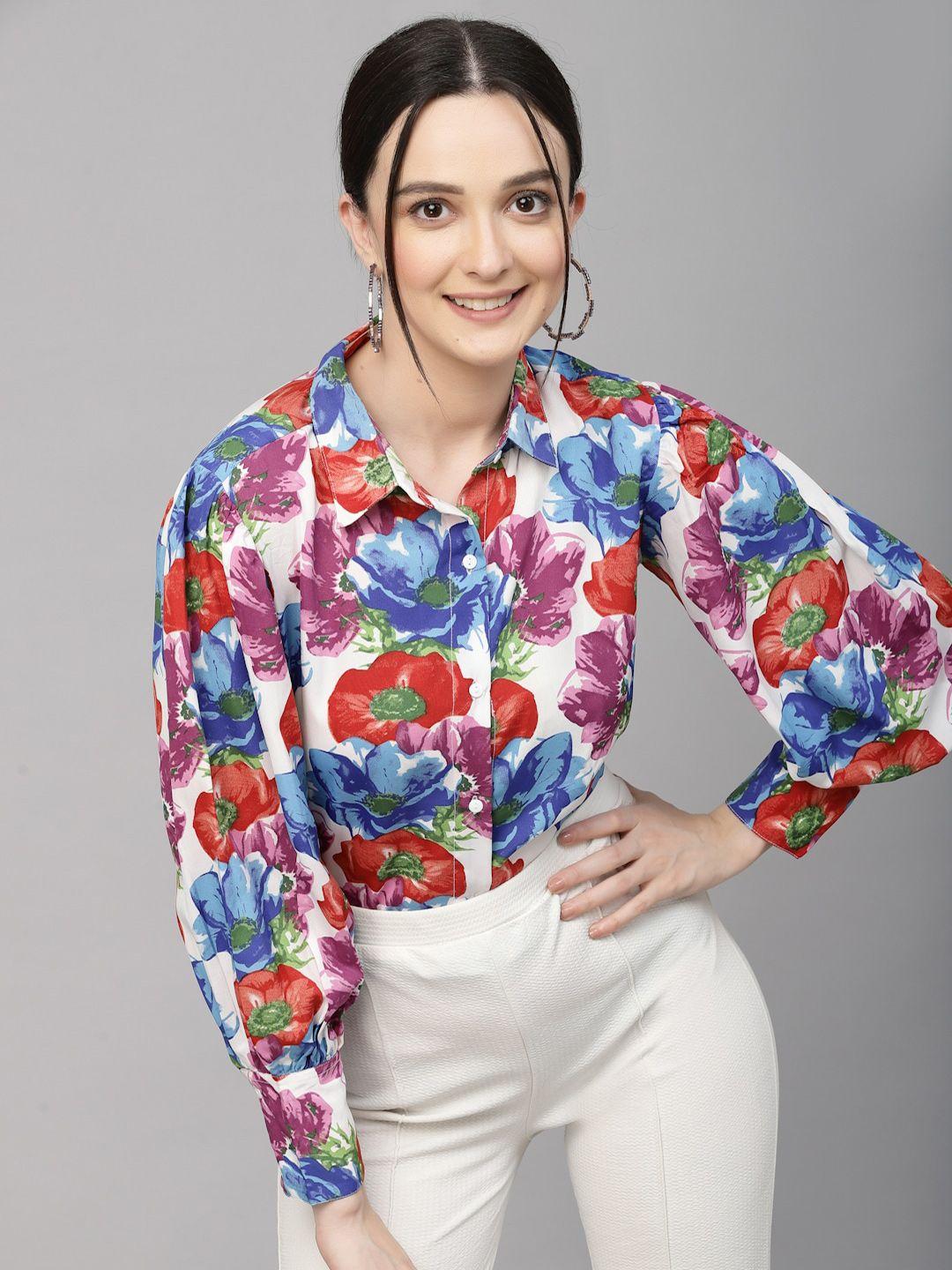 style quotient smart opaque floral printed formal shirt
