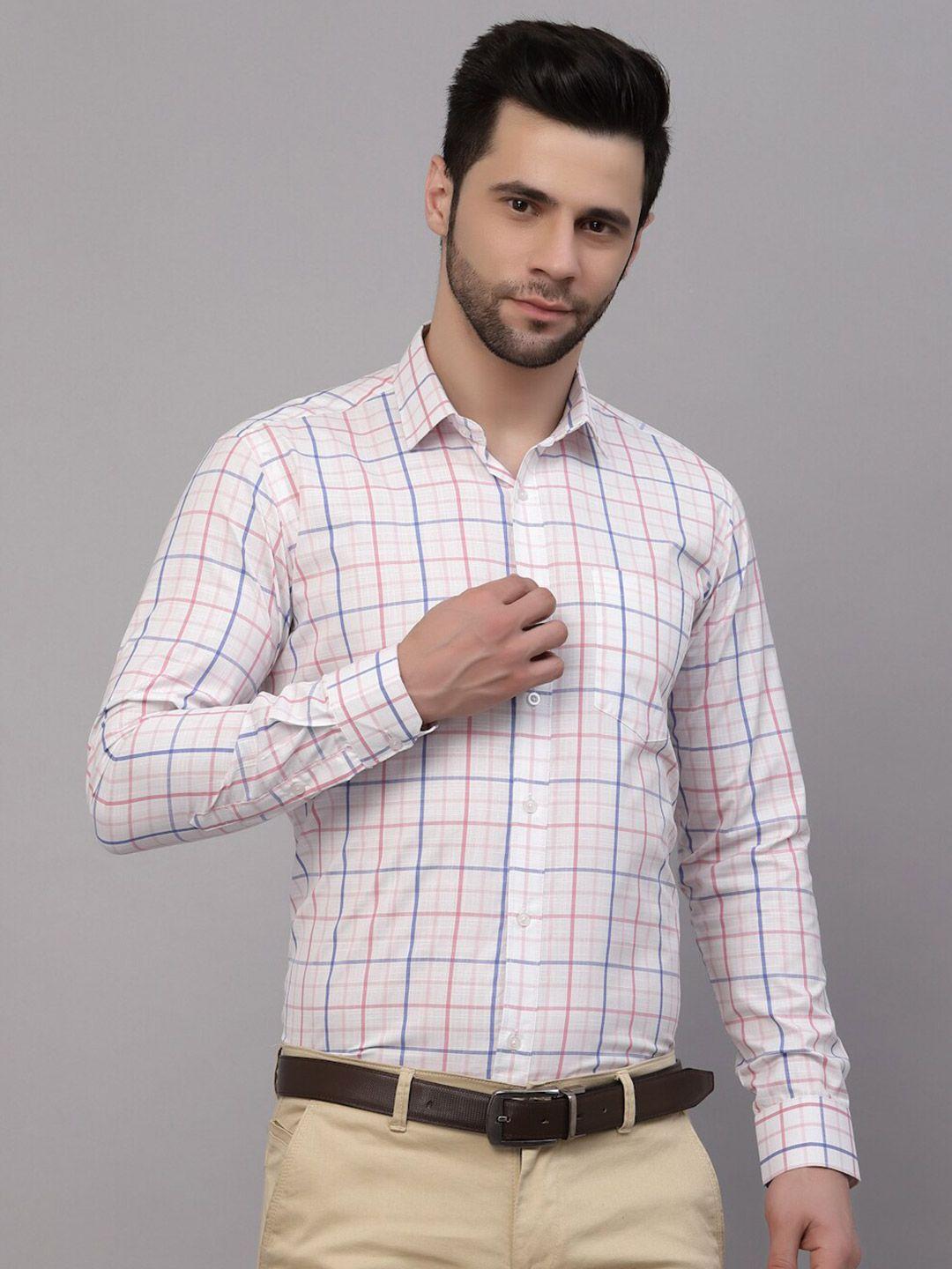 style quotient smart tartan checked opaque formal shirt