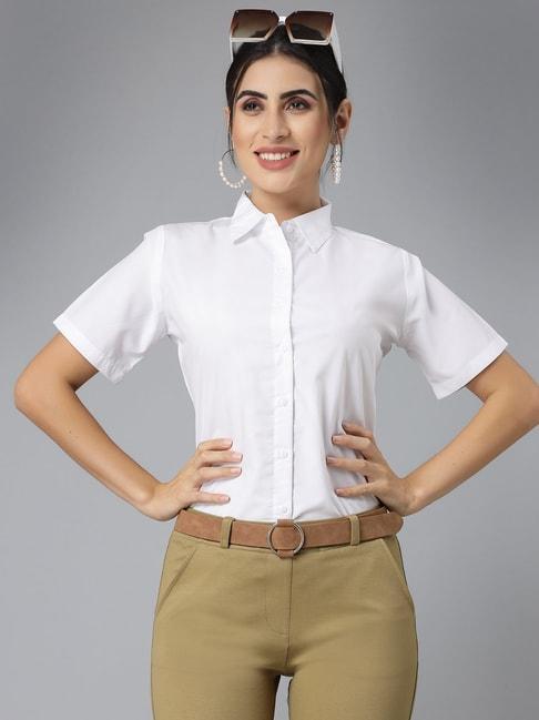 style quotient white regular fit shirt
