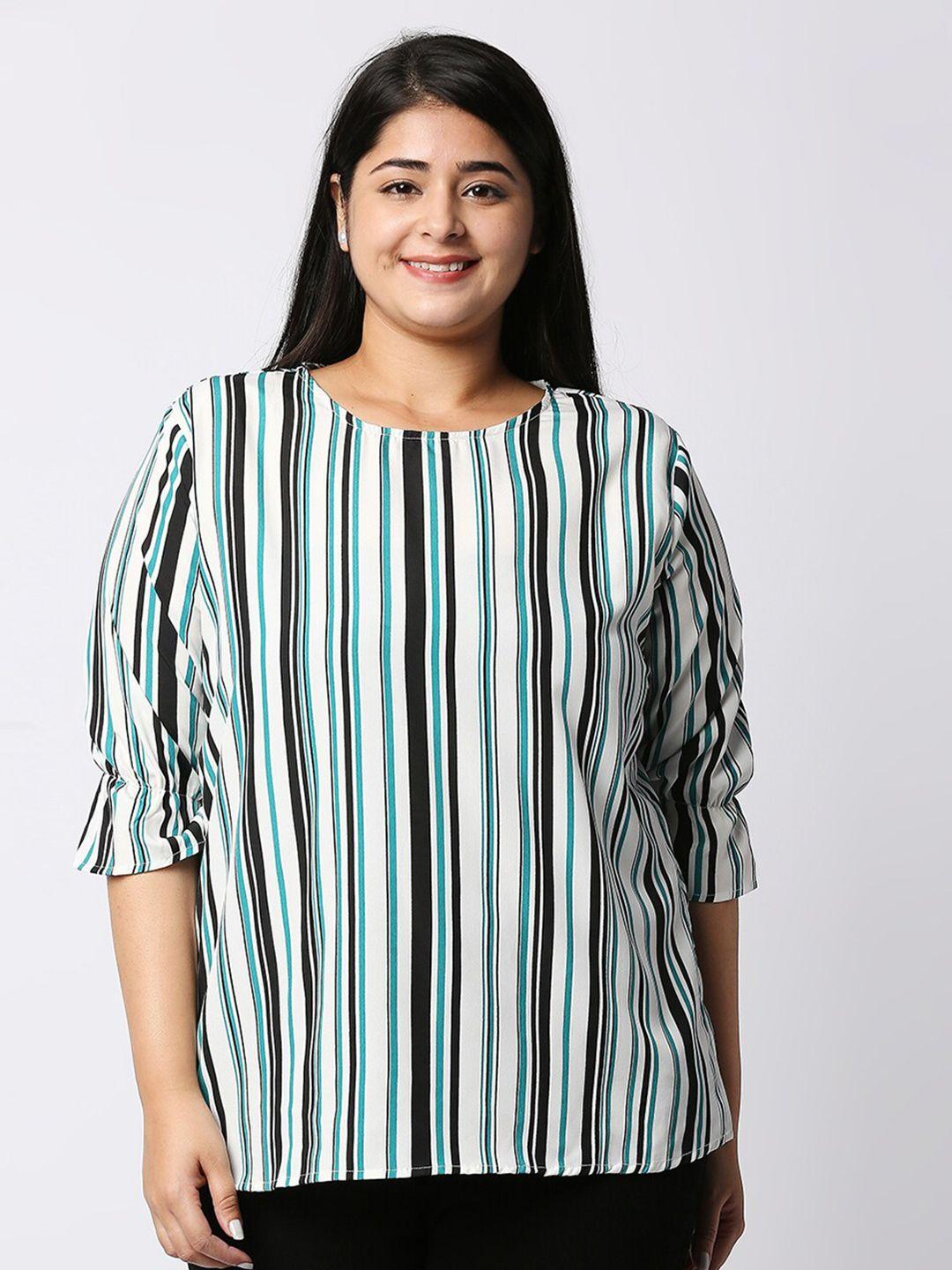 style quotient white striped crepe top