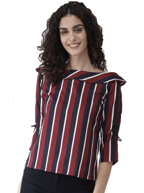 style quotient wine & navy striped top