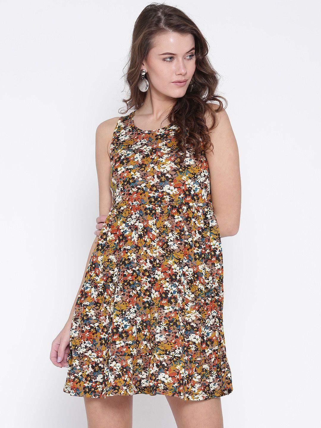 style quotient women multicoloured printed a-line dress
