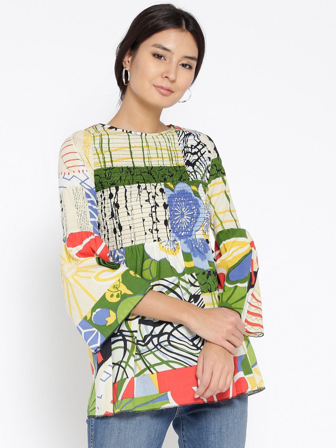 style quotient women multicoloured printed top