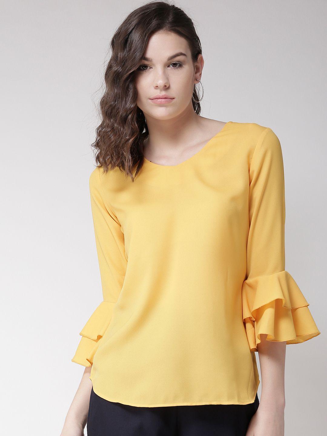 style quotient women yellow solid top