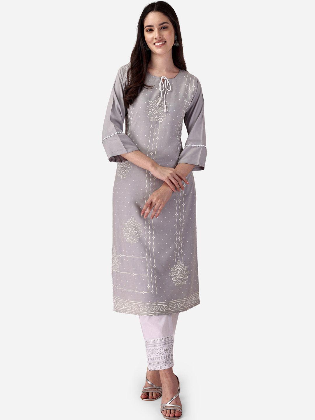 style samsara ethnic motifs printed straight kurta with trousers