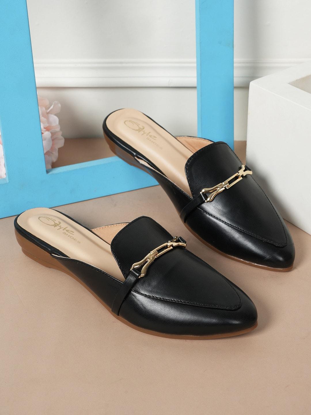style shoes pointed toe embellished mules