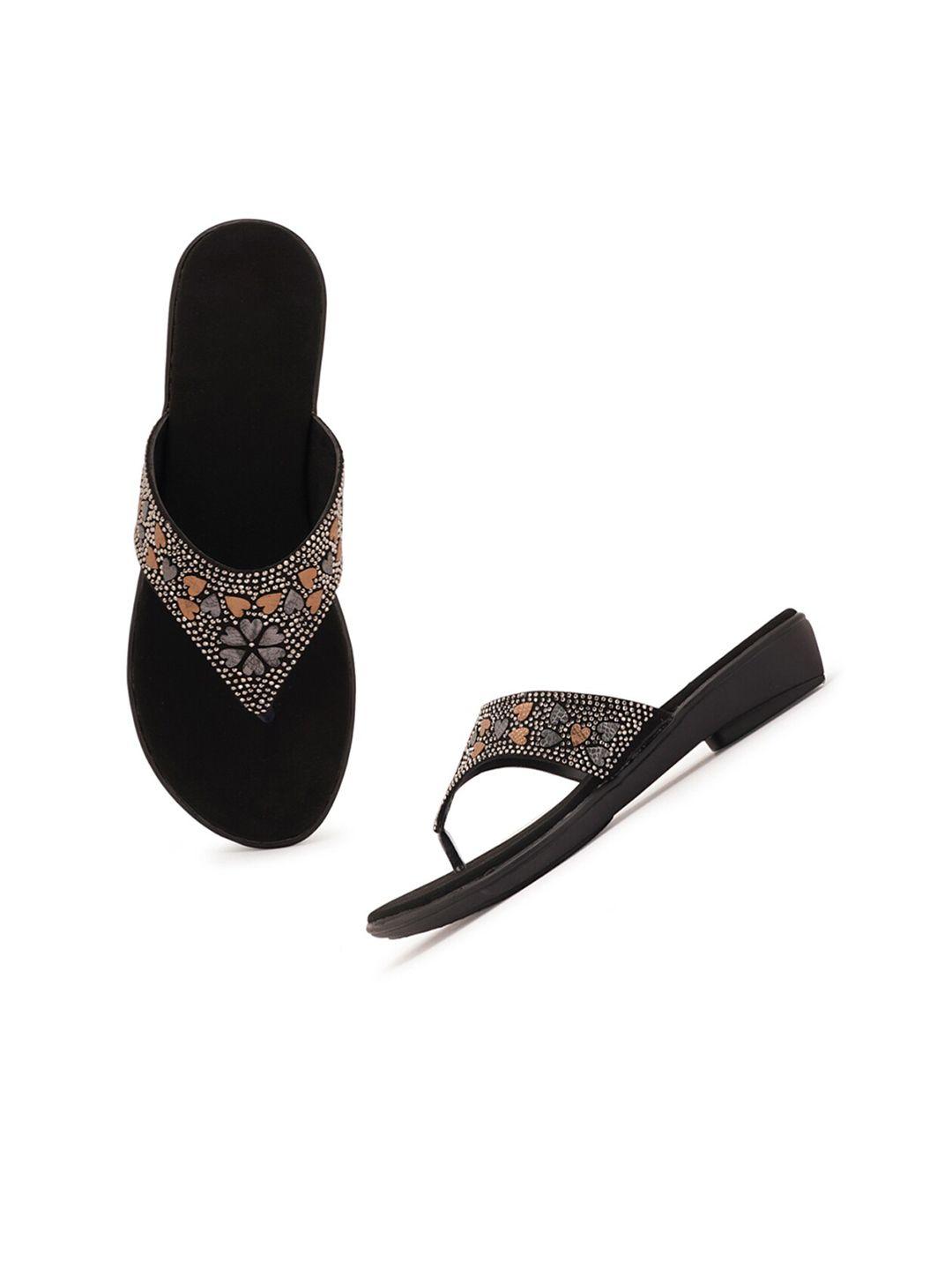 style shoes women black printed t-strap flats