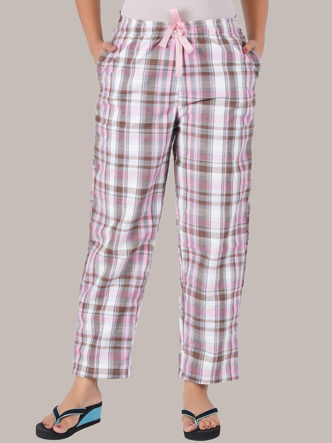 style shoes women checked cotton lounge pants