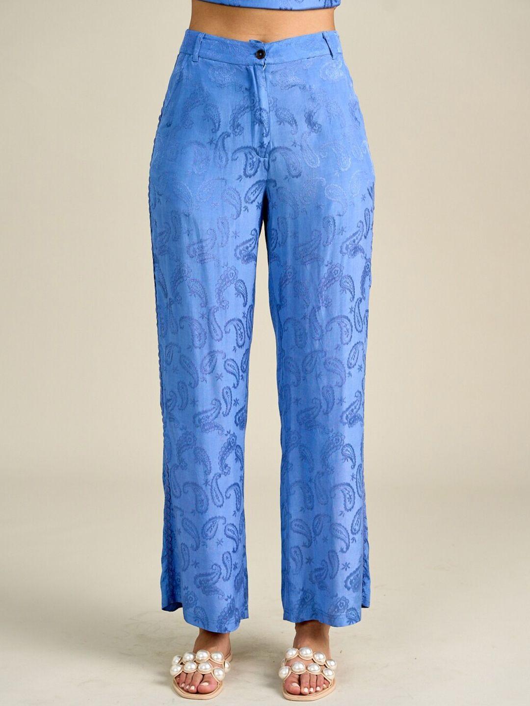 style island women paisley printed jacquard trouser