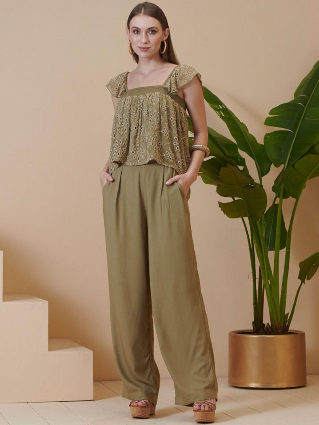 style island women smart pleated trousers