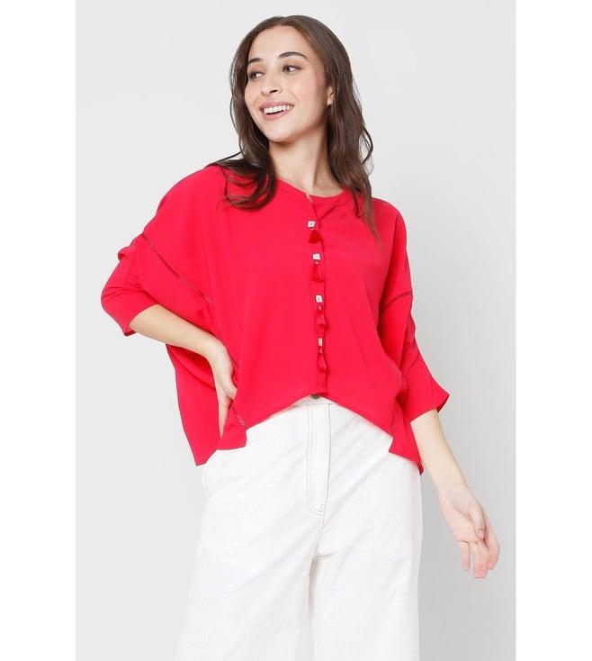 style junkiie fuchsia embroidered shirt