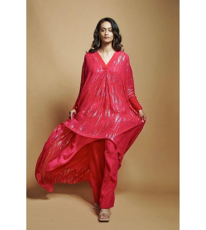 style junkiie hot pink pathani tunic